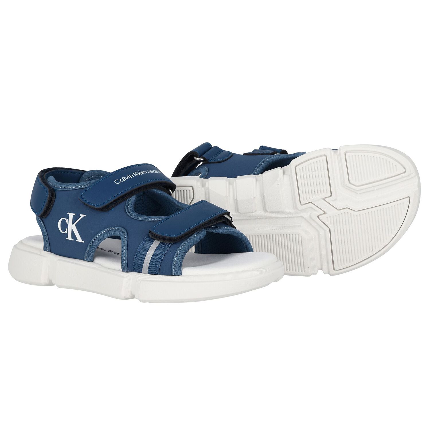 Boys Blue & White Logo Sandals, 1, hi-res image number null