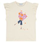 طقم ليغنز للبنات باللون العاجي والبنفسجي, 2, hi-res