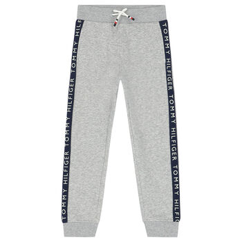 Boys Grey Logo Joggers