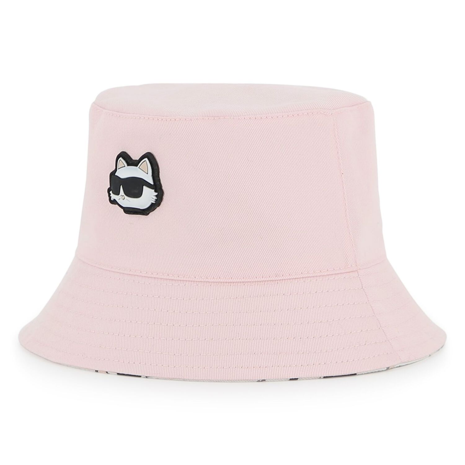 Baby Girls Pink & White Choupette Reversible Bucket Hat, 1, hi-res
