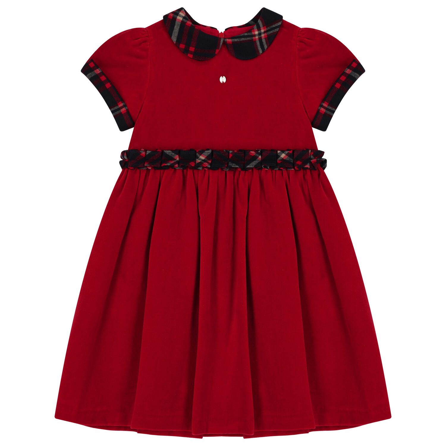 Girls Red Tartan Dress, 1, hi-res