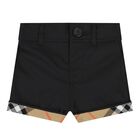 Baby Boys Black & Beige Check Shorts, 1, hi-res
