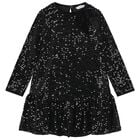 Girls Black Embellished Sequin Dress, 3, hi-res