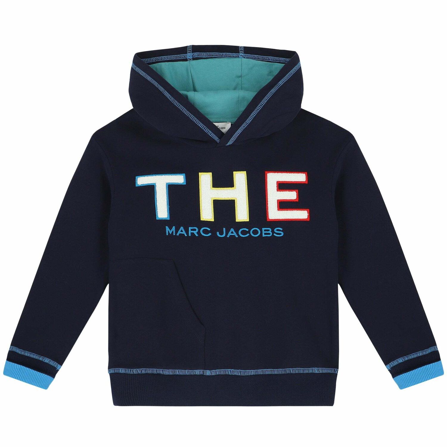 Boys Navy Logo Hooded Top, 1, hi-res image number null