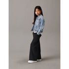Girls Black Logo Trousers, 1, hi-res