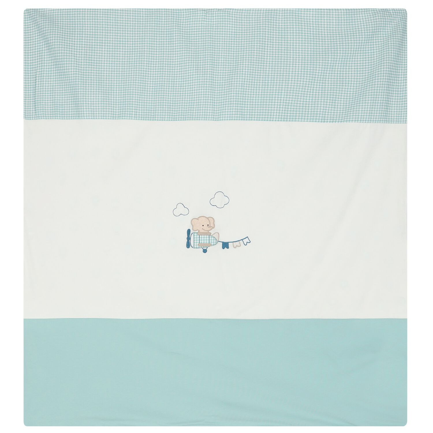 Baby Boys White & Aqua Blanket, 1, hi-res image number null