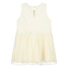 Younger Girls Ivory Logo Sleeveless Dress, 2, hi-res