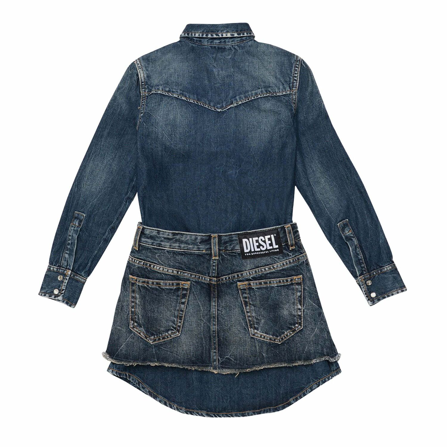 Girls Blue Denim Dress, 1, hi-res image number null