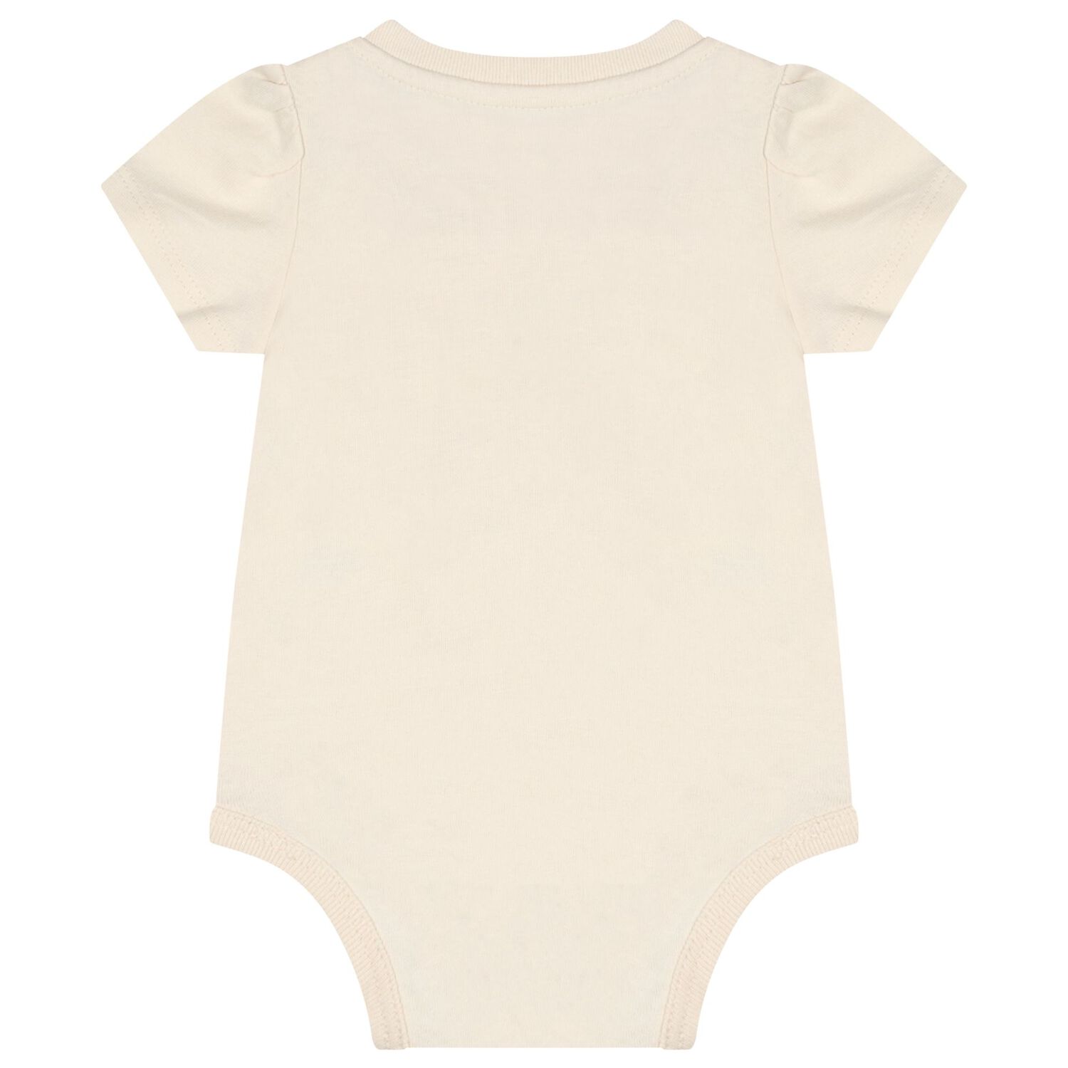 Baby Girls Beige Patchwork Bear Bodysuit, 1, hi-res