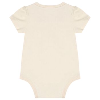 Baby Girls Beige Patchwork Bear Bodysuit