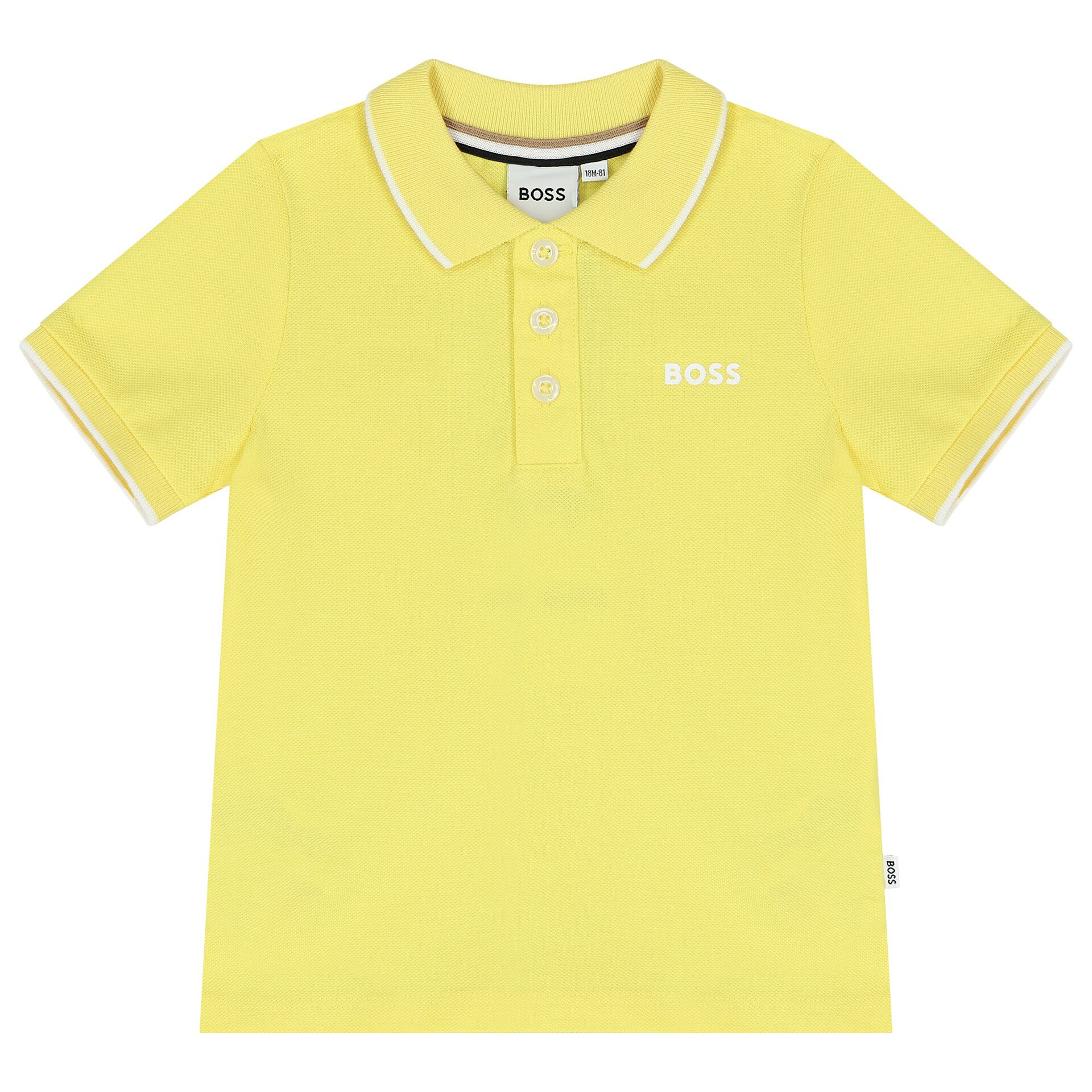 BOSS Younger Boys Yellow Logo Polo Shirt Junior Couture