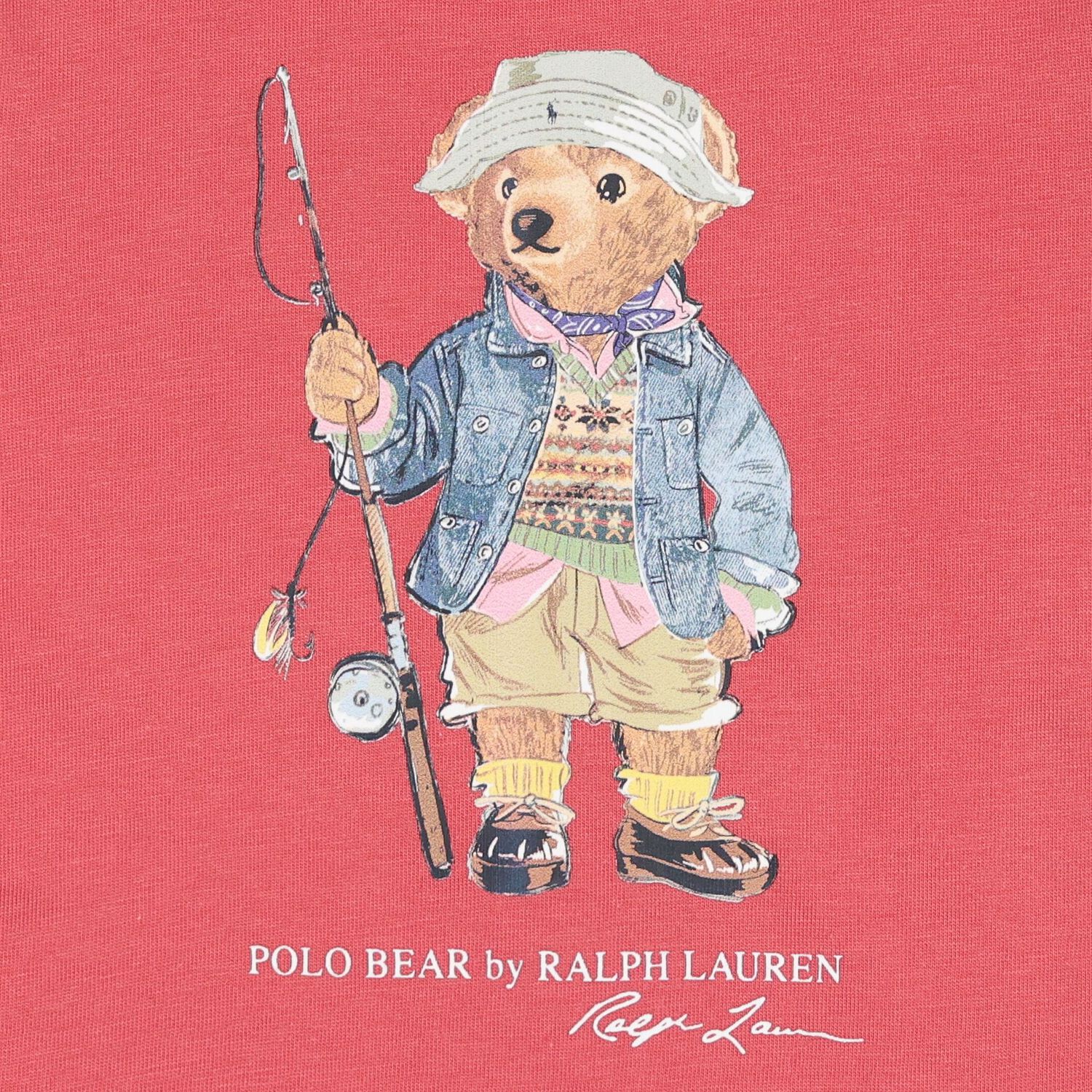 Baby Boys Red Fishing Polo Bear T-Shirt, 1, hi-res