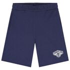 Boys White & Navy Blue Logo Shorts, 2, hi-res