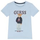 Boys Blue Teddy Bear Logo T-Shirt, 4, hi-res