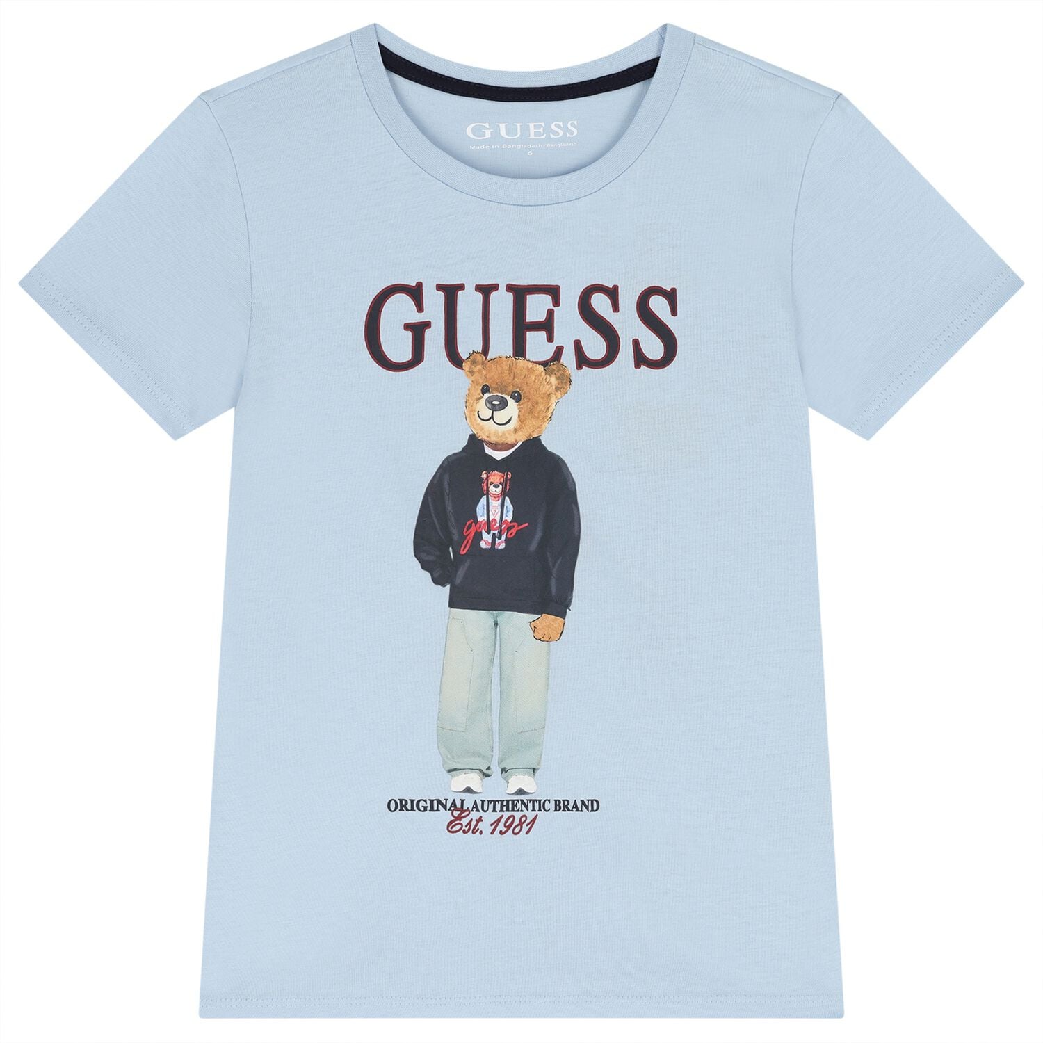 Boys Blue Teddy Bear Logo T-Shirt, 4, hi-res