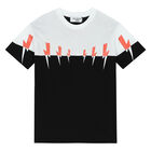 Boys White, Black & Red Thunderbolt T-Shirt, 1, hi-res