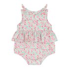 Baby Girls Pink & Green Floral Bodysuit Set, 2, hi-res