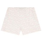 Girls Pink & Ivory Glittery Logo Shorts Set, 1, hi-res