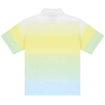Boys Yellow & Blue Ombre Logo Polo Shirt