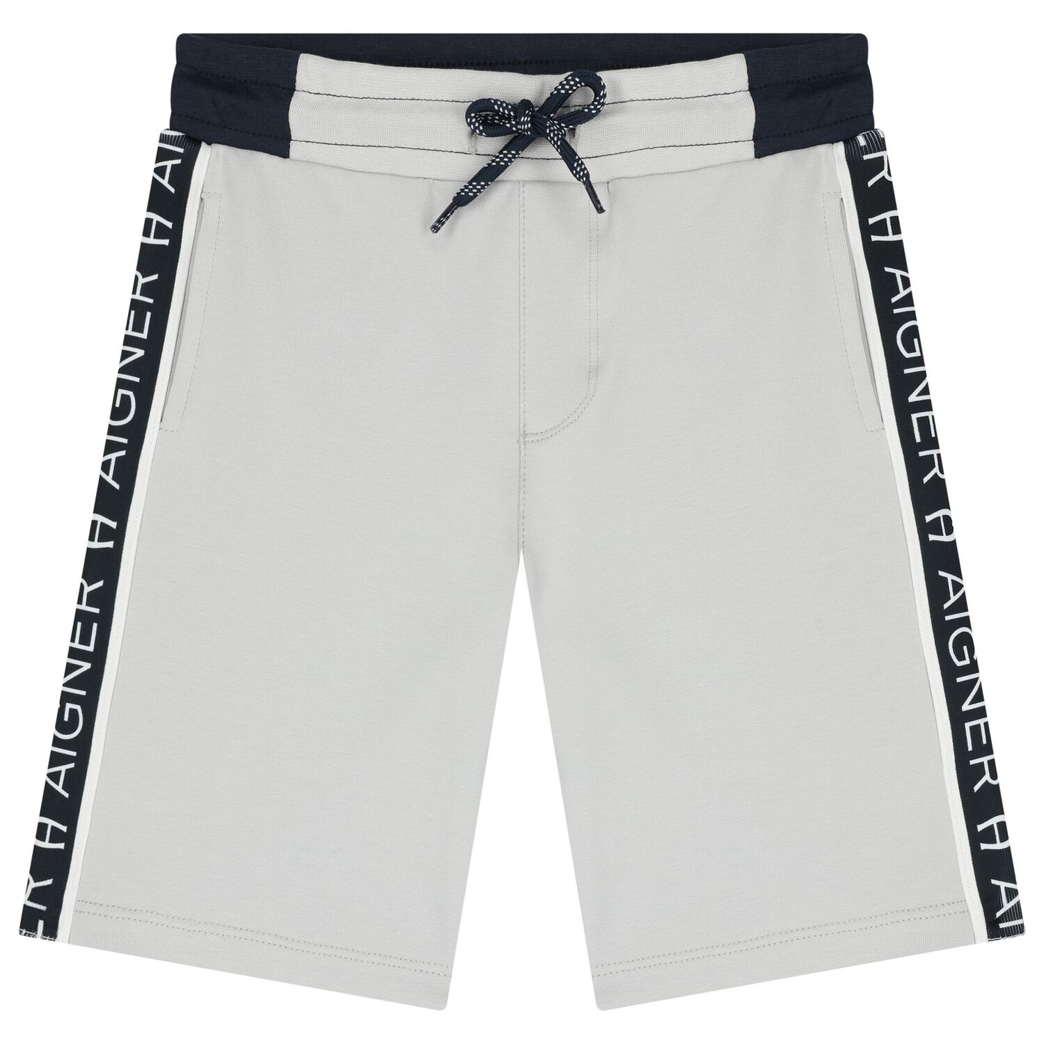 Boys White & Grey Logo Shorts Set, 1, hi-res image number null