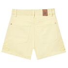 Girls Yellow Flower Shorts, 1, hi-res