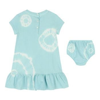 Baby Girls Blue Teddy Bear Dress Set