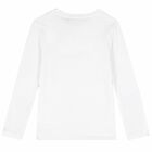 Boys White Organic Cotton Logo Top, 1, hi-res