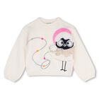 Girls Ivory Embellished Bird Knitted Jumper, 1, hi-res