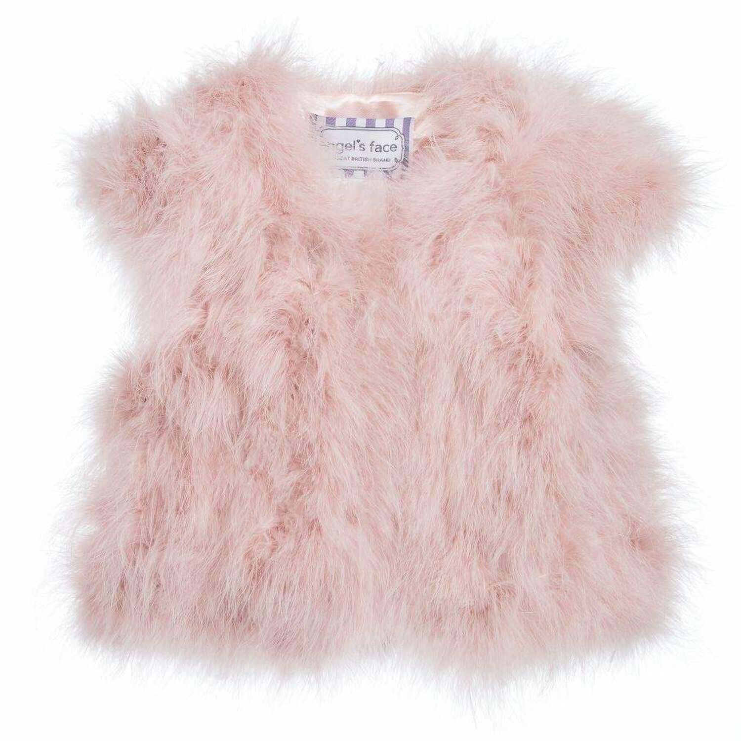 Girls Blush Pink Marabou Feather Bolero, 1, hi-res