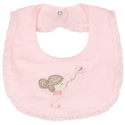 Baby Girls Pink & White Ballerina Bibs (2 Pack), 1, hi-res