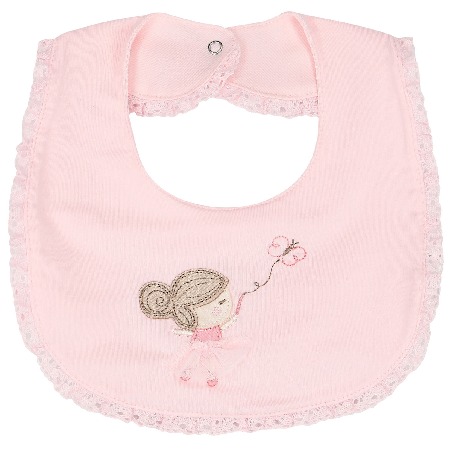Baby Girls Pink & White Ballerina Bibs (2 Pack), 1, hi-res image number null