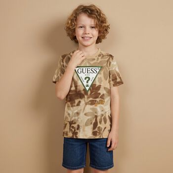 Boys Beige Logo T-Shirt