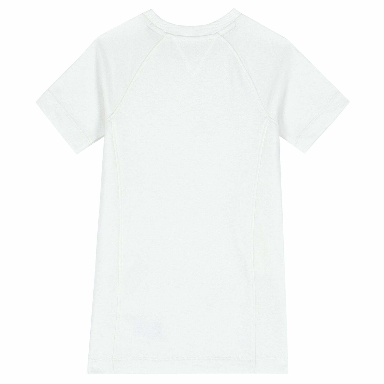 Girls White Holographic Logo Dress, 2, hi-res