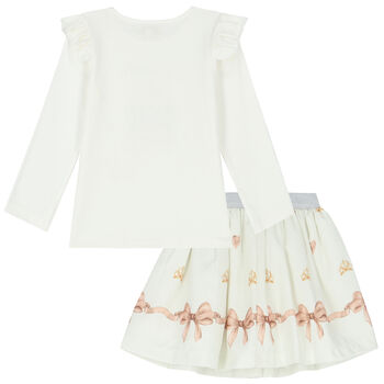 Girls Ivory Skirt Set