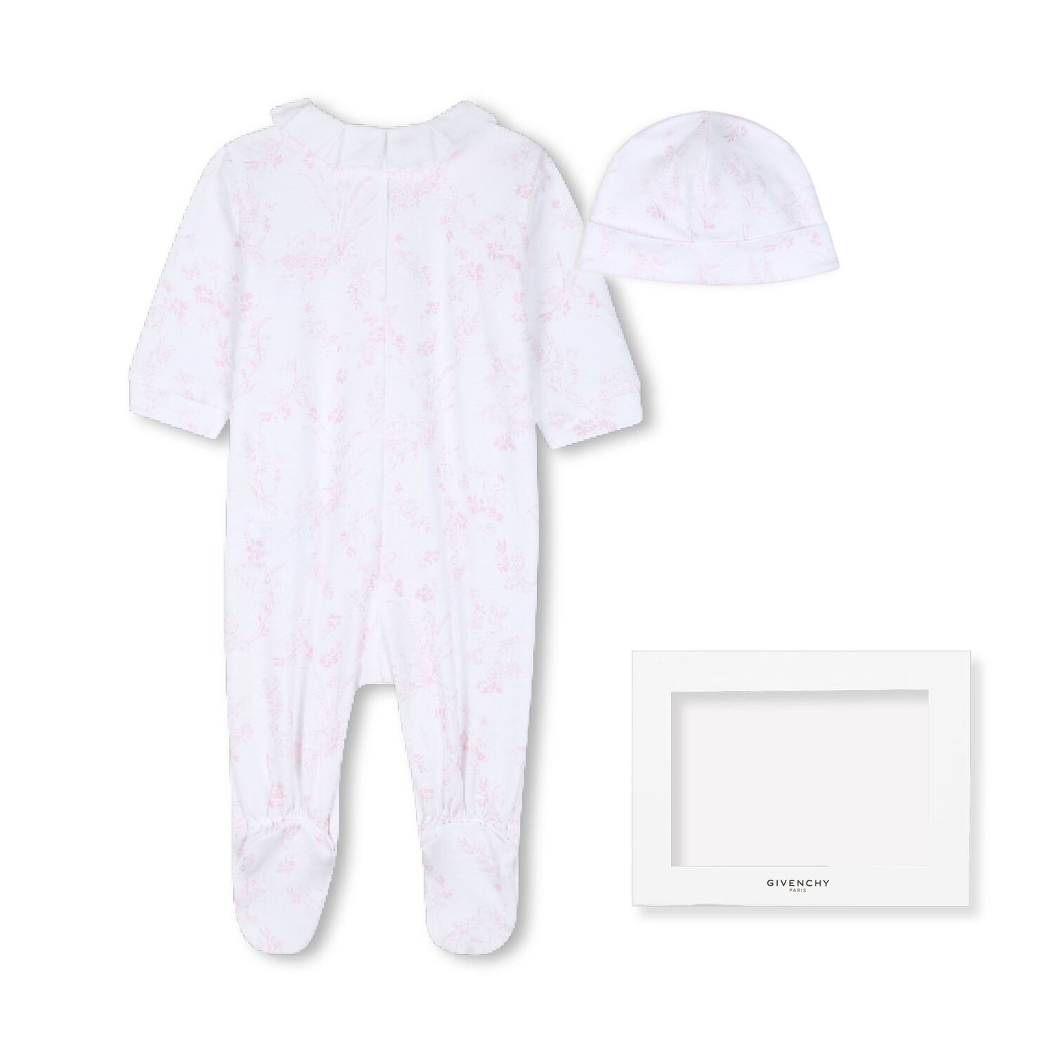 Baby Girls White & Pink Toile de Jouy Babygrow Gift Set, 1, hi-res
