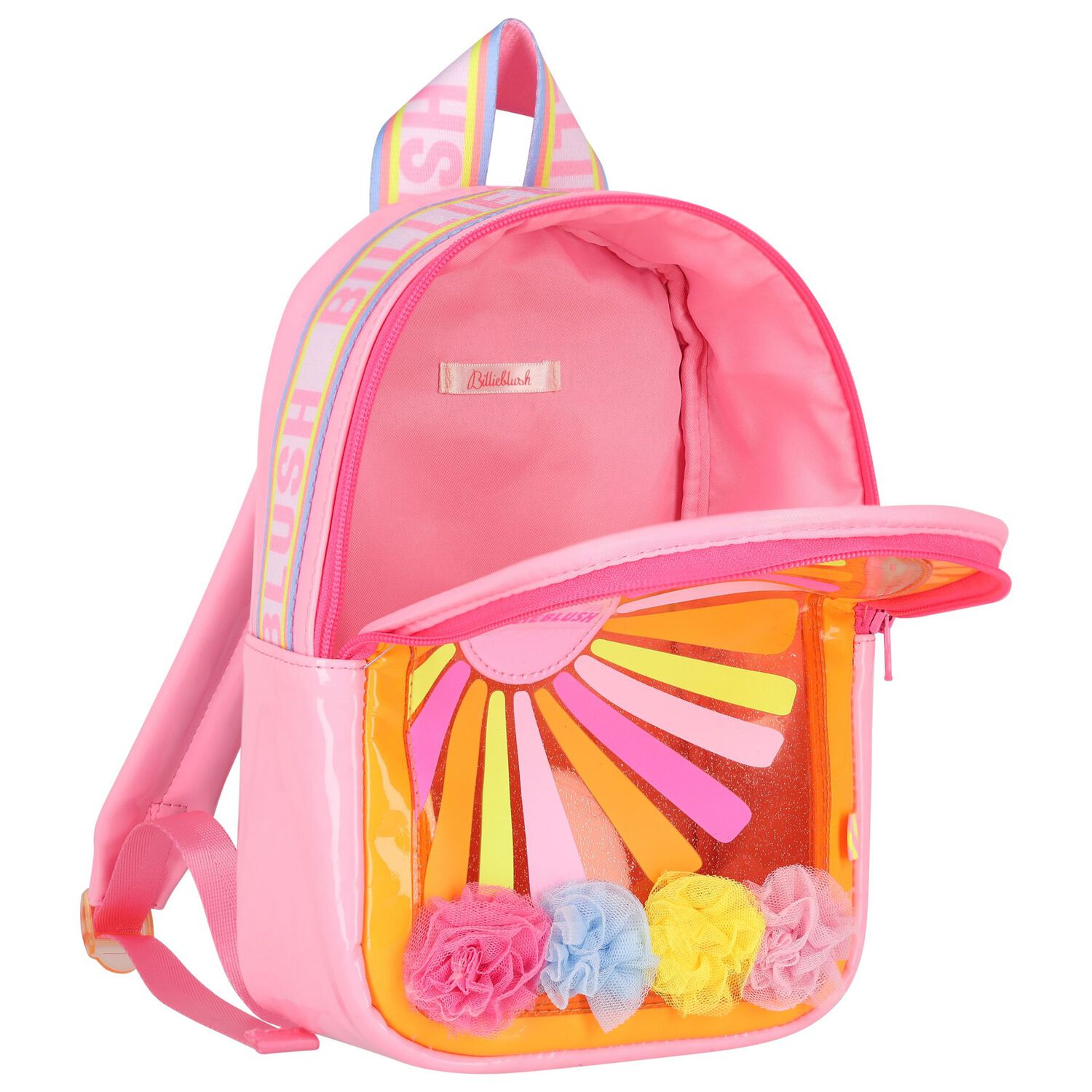 Girls Pink & Orange Sun Backpack, 1, hi-res