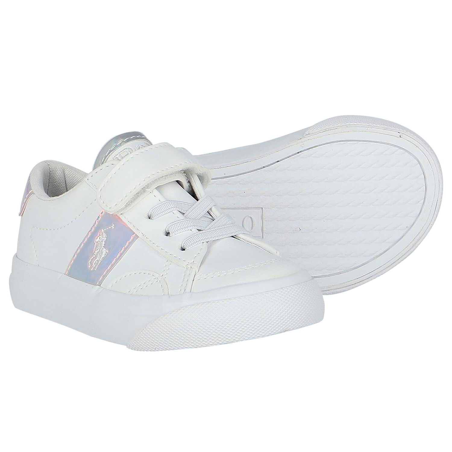 Girls White Logo Trainers, 1, hi-res image number null