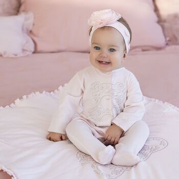 Baby Girls Pink Teddy Bear Babygrow