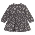 Younger Girls Grey Heart Dress, 2, hi-res