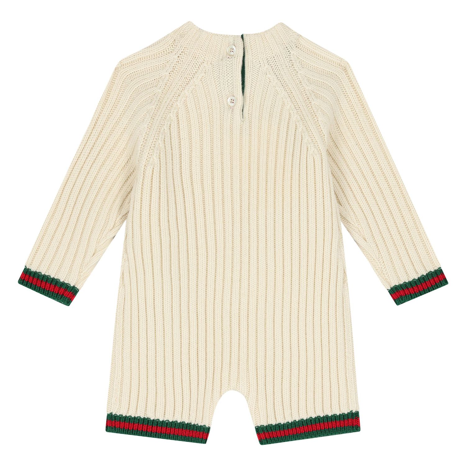 Ivory Web Striped Baby Romper, 1, hi-res
