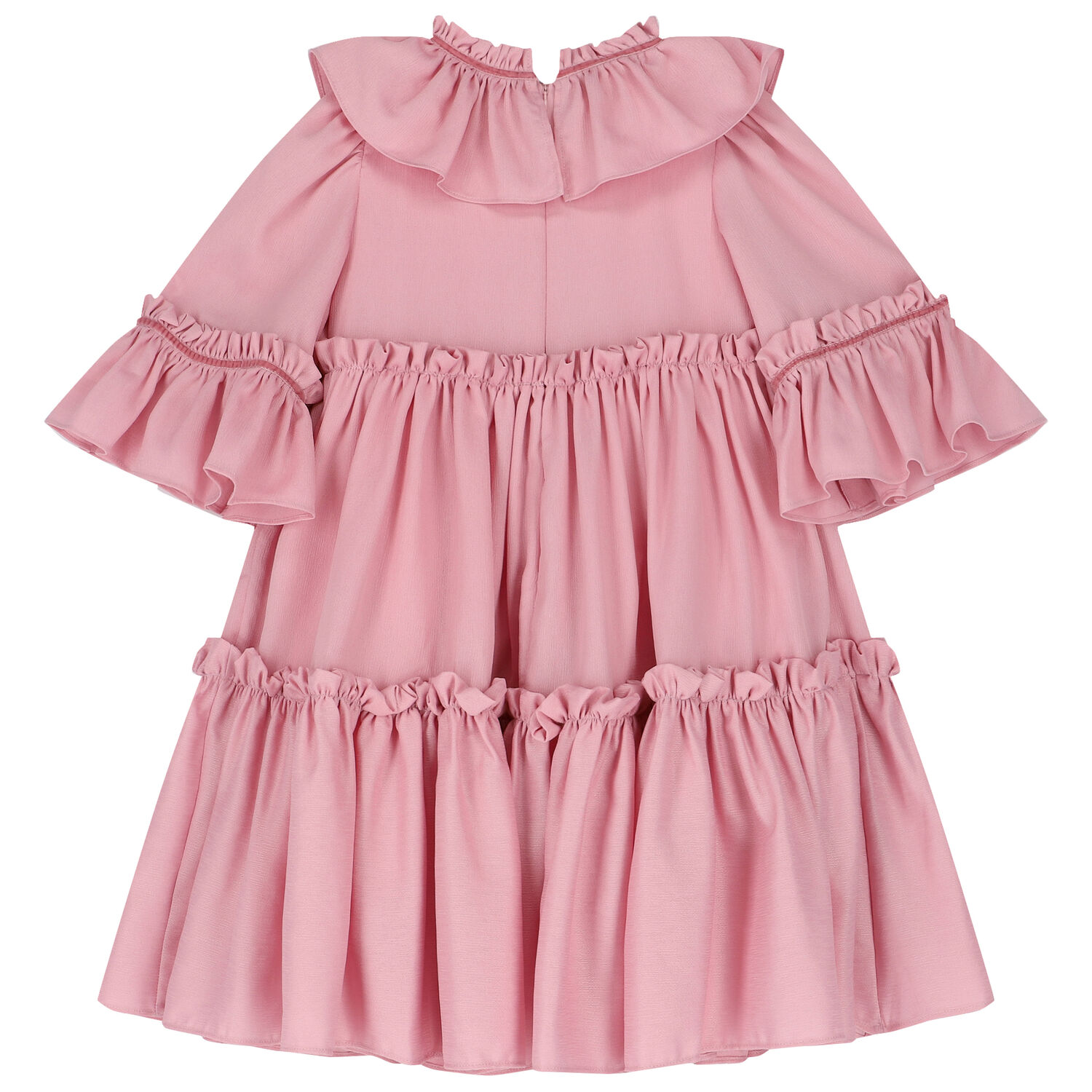 Girls Pale Pink Tiered Dress, 2, hi-res image number null