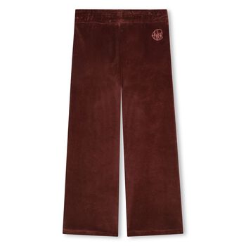 Girls Red Velour Joggers