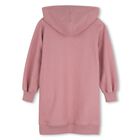 Girls Pink Heart Logo Hooded Dress, 2, hi-res