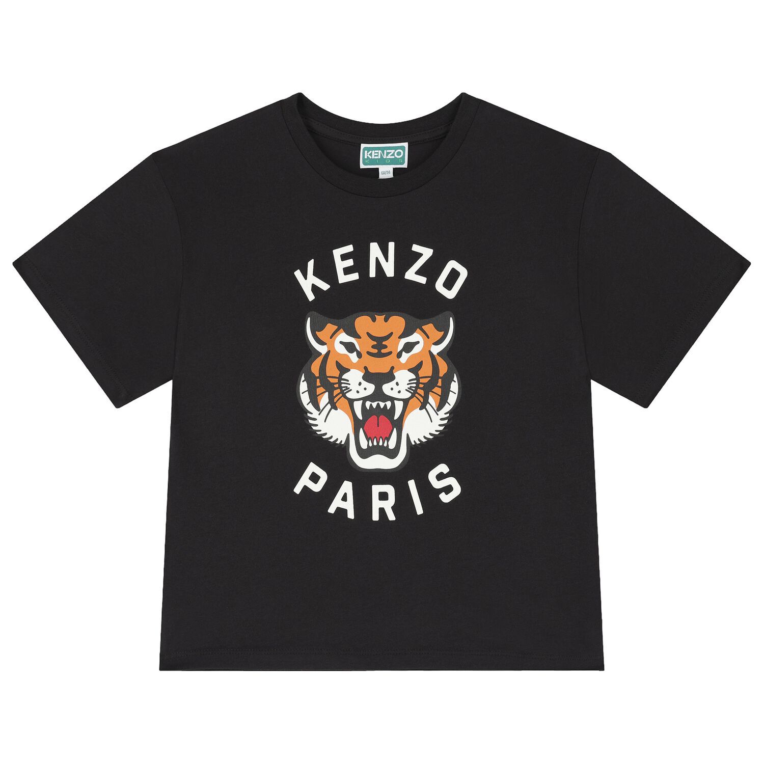 Boys Black Logo Tiger T-Shirt, 4, hi-res image number null