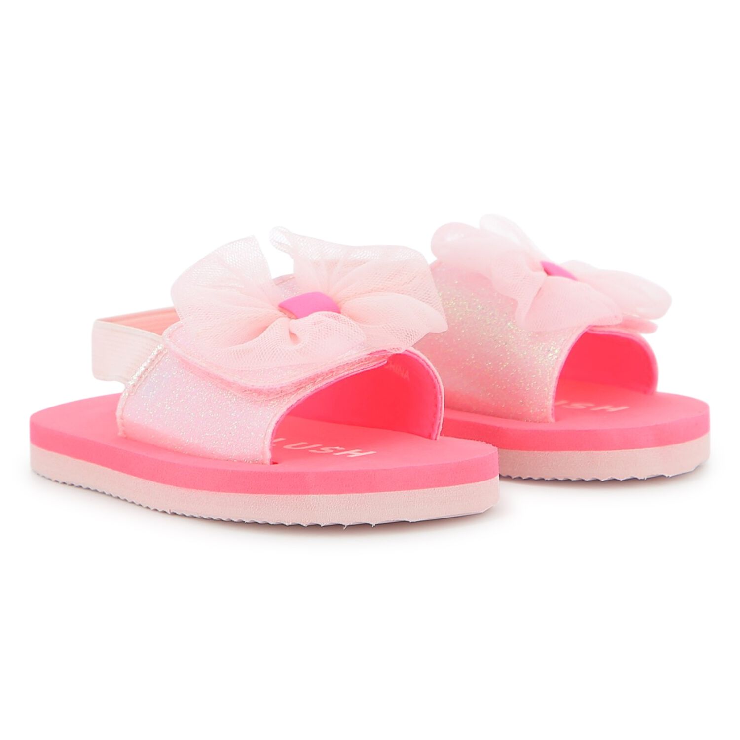 Girls Pink Flower Sandals, 1, hi-res