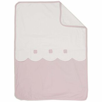 Baby Girls White & Pink Blanket