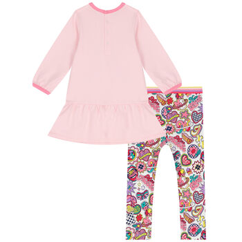 Younger Girls Pink Logo Dress Set