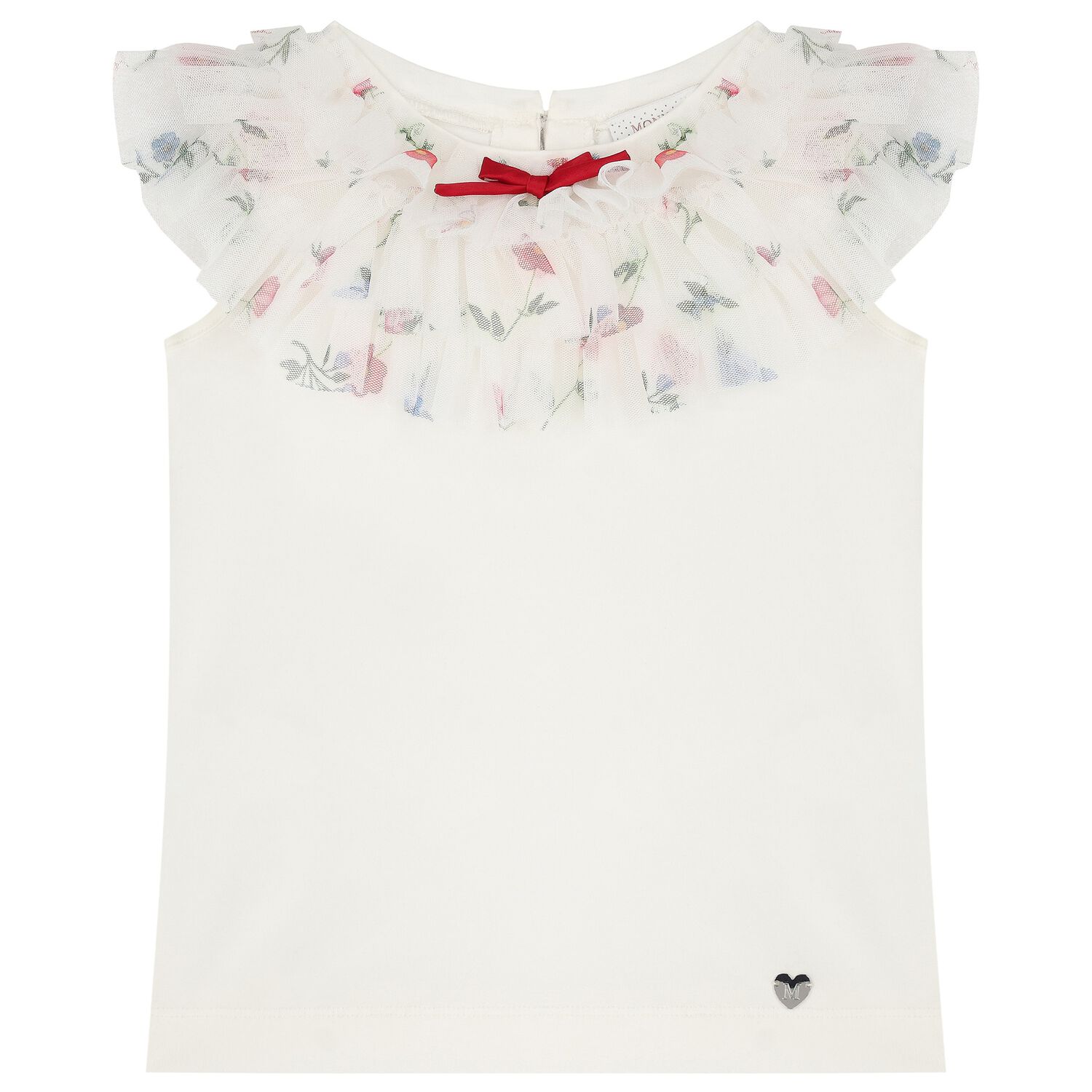 Girls Ivory Ruffled Top, 1, hi-res