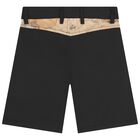 Boys Black Logo Shorts, 2, hi-res
