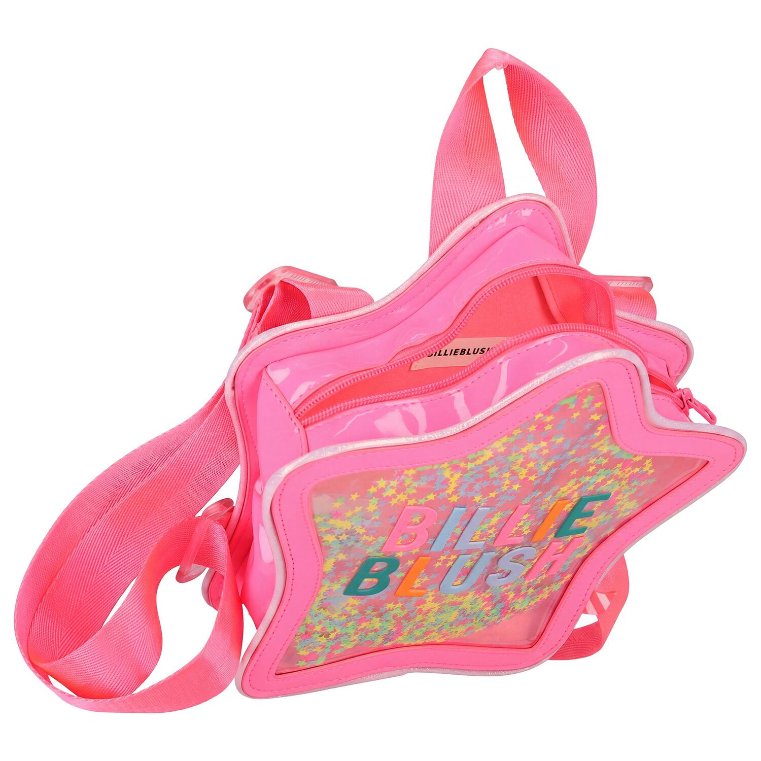 Girls Pink Star Backpack, 1, hi-res